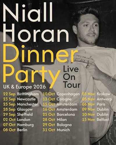 Niall Horan concert tour poster 2026–2027